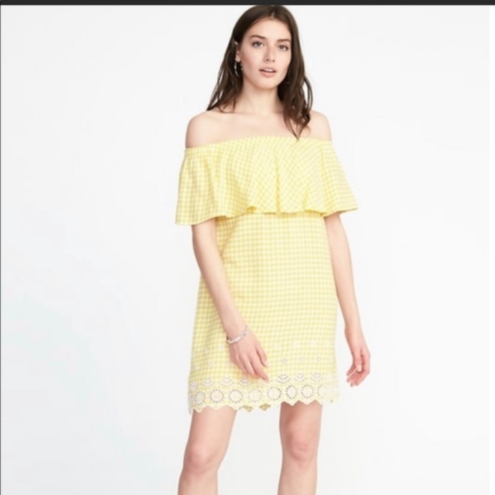 Yellow gingham dress